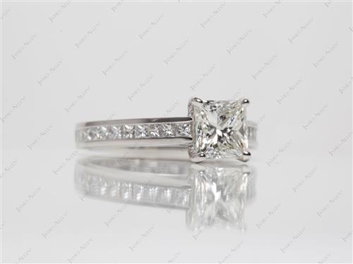 Platinum 1.20 Princess cut Channel Setting Ring