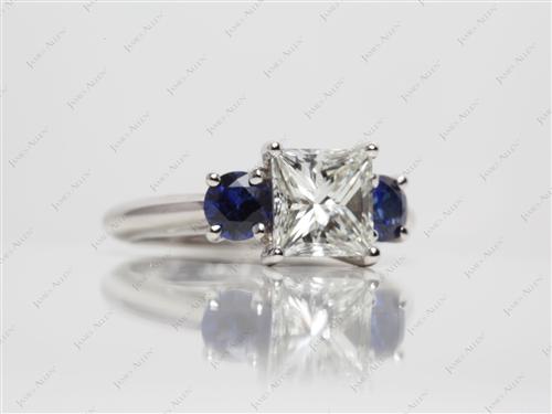Platinum 1.81 Princess cut Engagement Ring