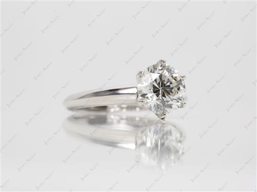 Platinum 1.36 Round cut Solitaire Rings