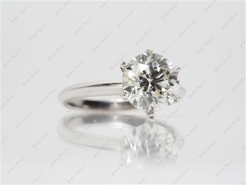 Platinum 2.40 Round cut Solitaire Ring Settings