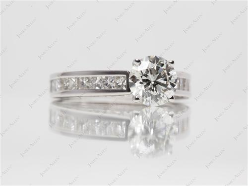 White Gold 1.03 Round cut Channel Set Rings