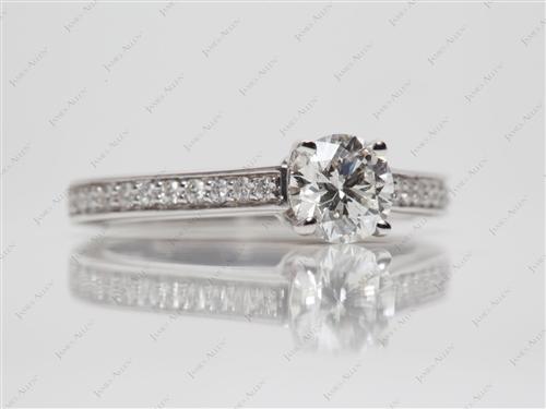 White Gold 0.72 Round cut Diamond Pave Rings