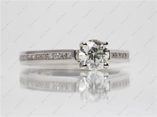 Platinum 0.65 Round cut Channel Set Eternity Rings