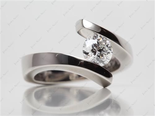 Platinum 1.10 Round cut Diamond Rings