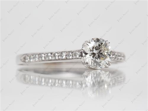 White Gold 0.70 Round cut Micro Pave Rings