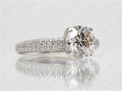 Platinum 1.90 Round cut Engagement Rings