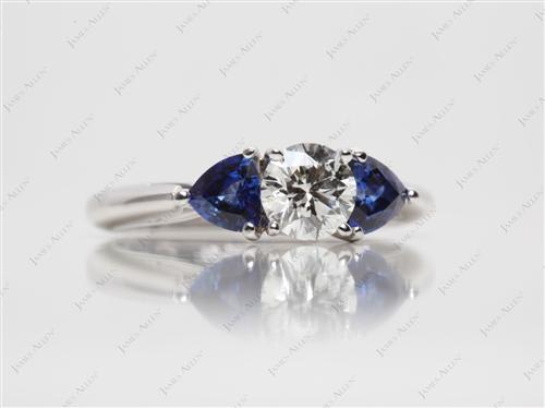 White Gold 0.60 Round cut Engagement Rings