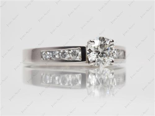 Platinum 0.90 Round cut Wedding Band Sets