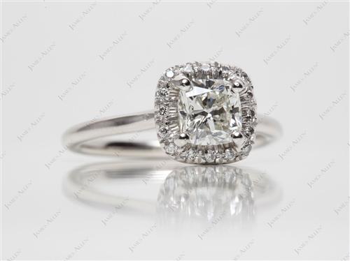 Platinum 1.10 Cushion cut Wedding Sets