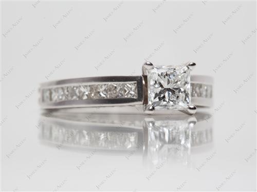White Gold 0.71 Princess cut Gold Wedding Ring Sets