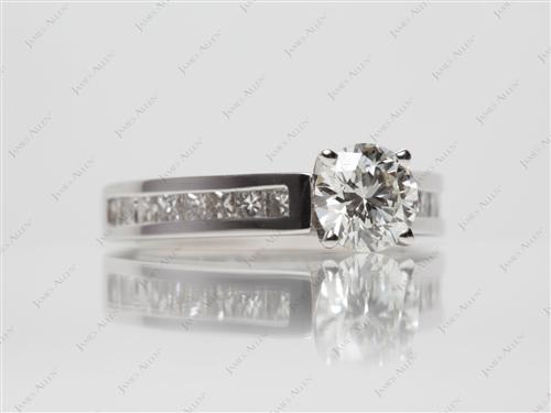 White Gold 0.71 Round cut Diamond Channel Rings