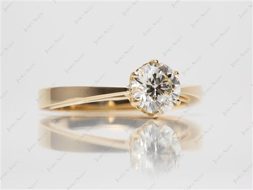 Gold 0.82 Round cut Solitaire Ring Setting