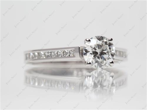 Platinum 1.01 Round cut Channel Set Eternity Rings
