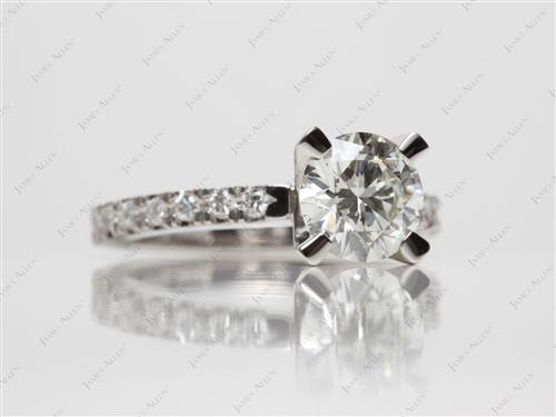 Platinum 1.16 Round cut Gold Wedding Ring Sets