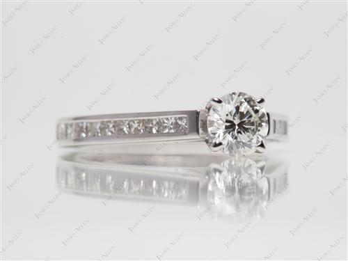 White Gold 0.62 Round cut Diamond Channel Rings