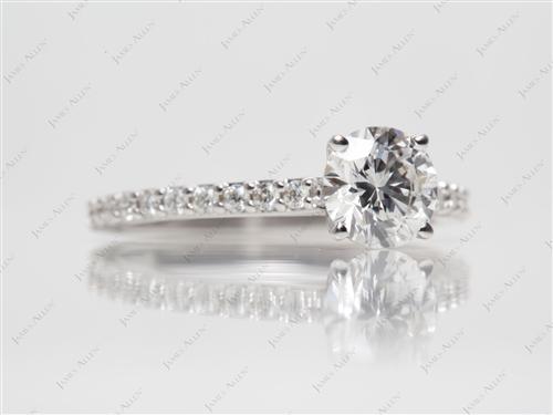 White Gold 1.02 Round cut Engagement Ring