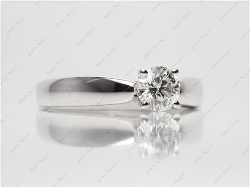 White Gold 0.59 Round cut Solitaire Ring
