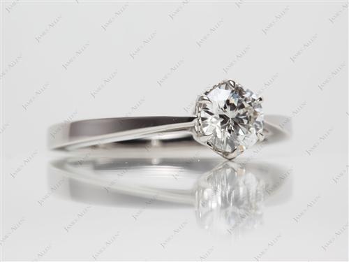 Platinum 0.72 Round cut Engagement Rings