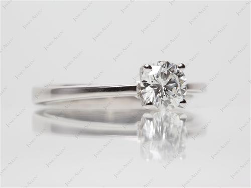 White Gold 0.71 Round cut Diamond Solitaire Ring Settings
