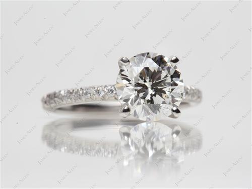 Platinum 2.14 Round cut Pave Diamond Rings