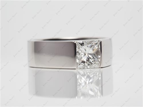 Platinum 1.41 Princess cut Tension Diamond Engagement ring