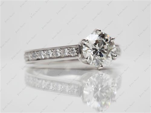 Platinum 1.27 Round cut Pave Ring Mountings