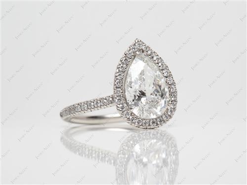 Platinum 2.13 Pear shaped Diamond Ring