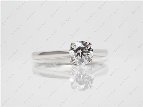 Platinum 0.71 Round cut Solitaire Ring Setting