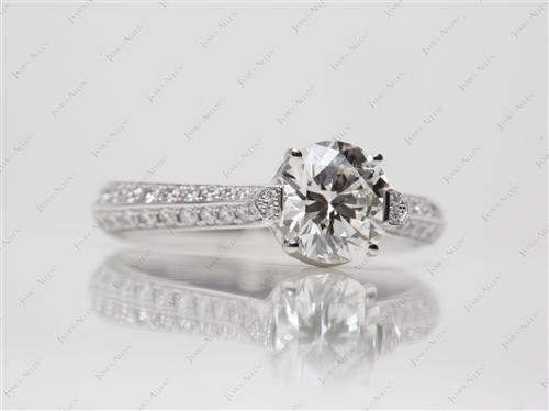 White Gold 1.00 Round cut Micro Pave
