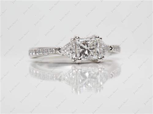 Platinum 0.79 Princess cut Diamond Ring