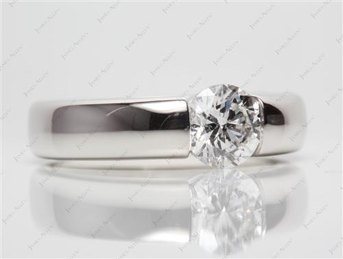 Platinum 1.31 Round cut Diamond Tension Rings