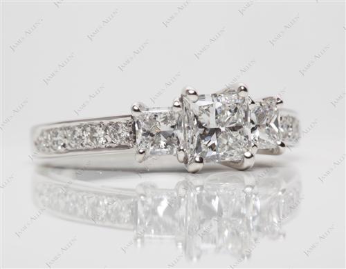 Platinum 0.74 Princess cut Engagement Ring