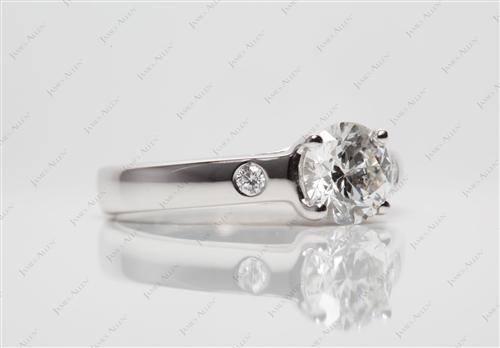 White Gold 0.82 Round cut Diamond Ring