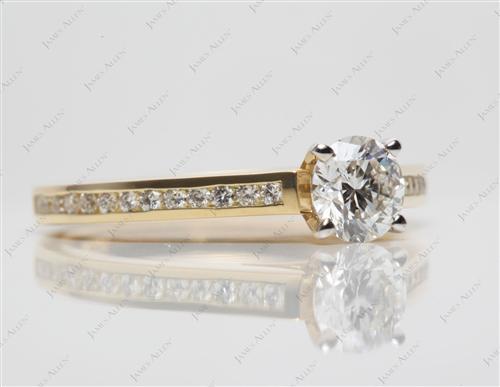 Gold 0.64 Round cut Channel Set Diamond Engagement Rings
