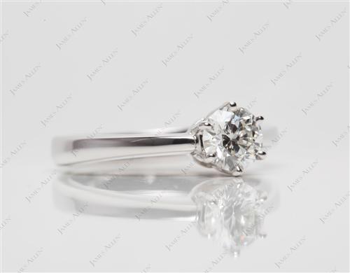 White Gold 0.44 Round cut Diamond Solitaire Ring Settings