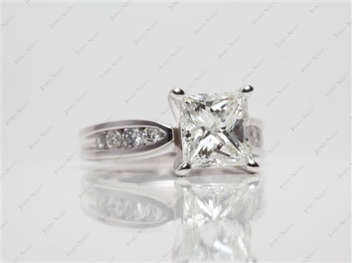 White Gold 1.86 Princess cut Channel Set Engagement Ring