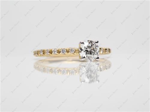 Gold 0.42 Round cut Engagement Rings Pave