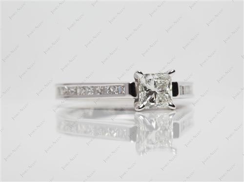 White Gold 0.71 Princess cut Channel Setting Ring