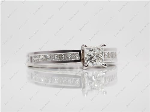 White Gold 0.60 Princess cut Channel Ring