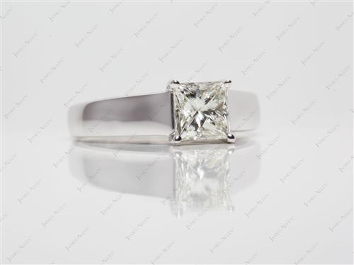 White Gold 1.01 Princess cut Engagement Rings
