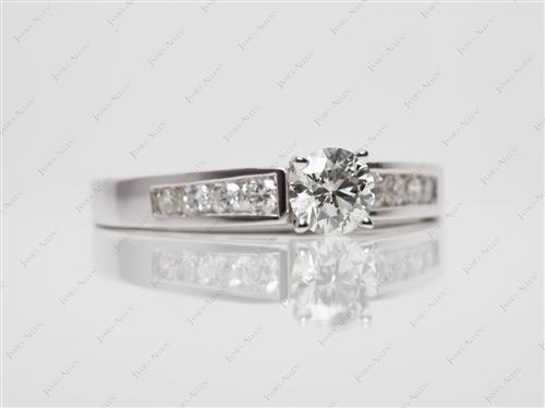 White Gold 0.61 Round cut Engagement Rings