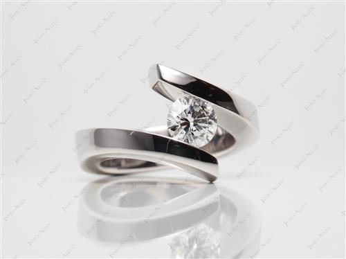 White Gold 0.70 Round cut Diamond Ring