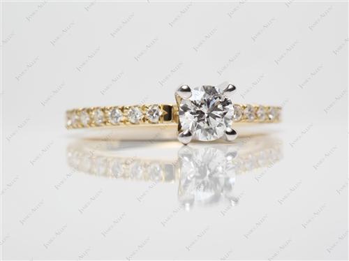 Gold 0.54 Round cut Pave Ring