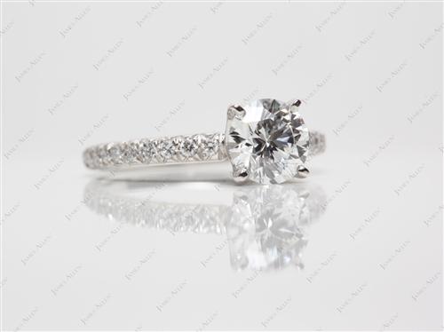 Platinum 0.90 Round cut Pave Ring