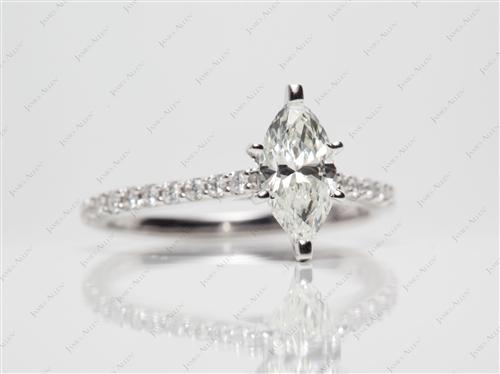 White Gold 1.01 Marquise cut Engagement Ring