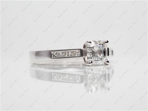 White Gold 1.01 Asscher cut Diamond Channel Ring