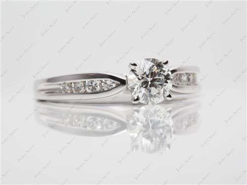 White Gold 0.82 Round cut Channel Engagement Rings