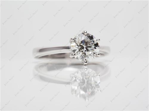 White Gold 1.20 Round cut Round Solitaire Ring