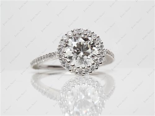 Platinum 1.67 Round cut Micro Pave Rings