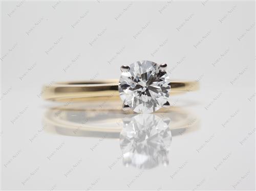 Gold 0.85 Round cut Diamond Rings